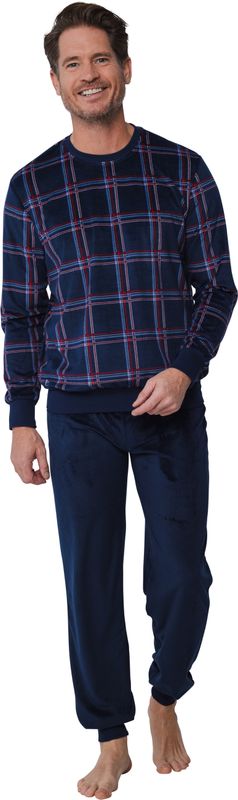 Pastunette heren pyjama fleece - Blauw combinatie