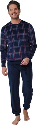 Pastunette heren pyjama fleece - Blauw combinatie