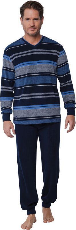 Pastunette heren pyjama badstof  - Blauw combinatie