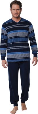 Pastunette heren pyjama badstof  - Blauw combinatie