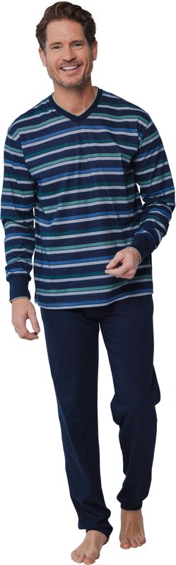 Pastunette heren pyjama - Blauw combinatie