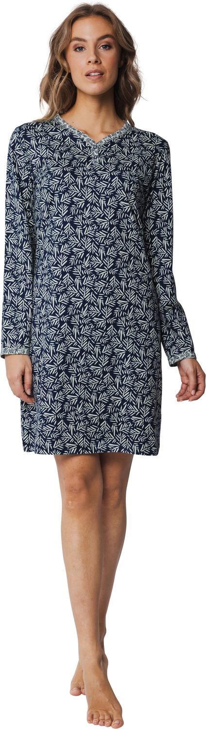 Pastunette katoenen nachthemd - Blauw combinatie
