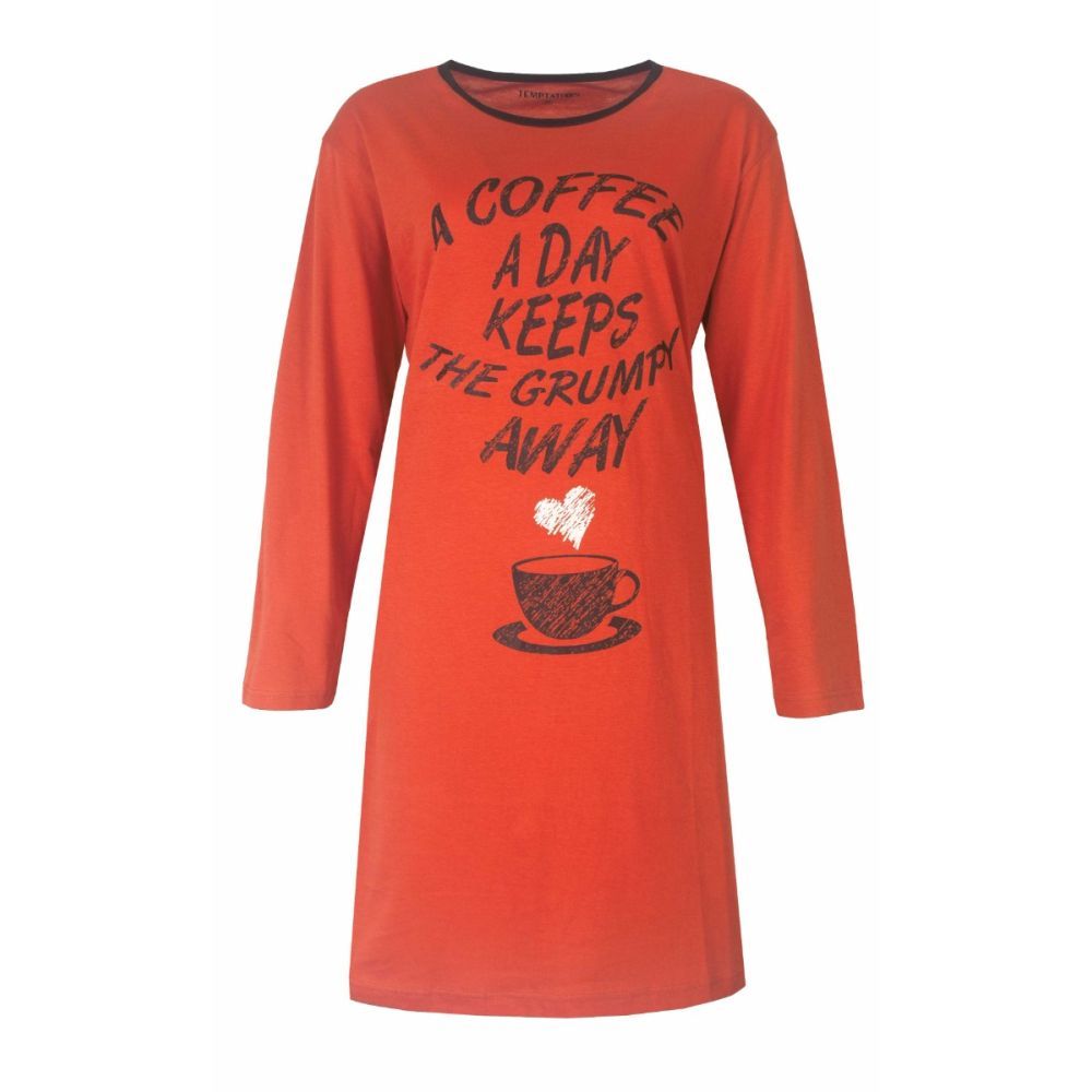 Temptation big-shirt coffee - oranje/ brique