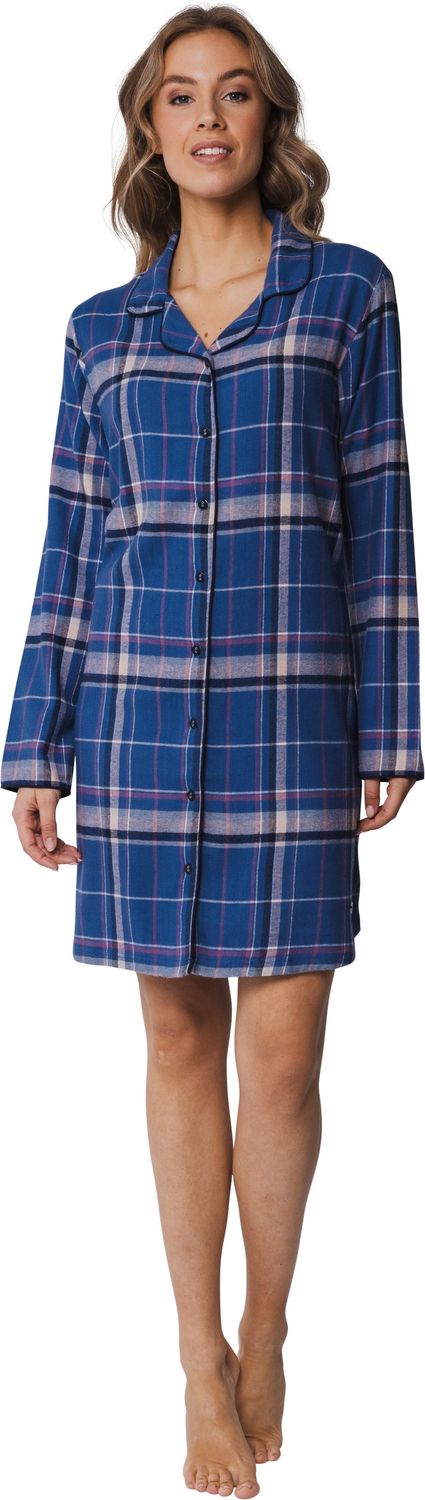 Pastunette nachthemd flanel - Blauw combinatie