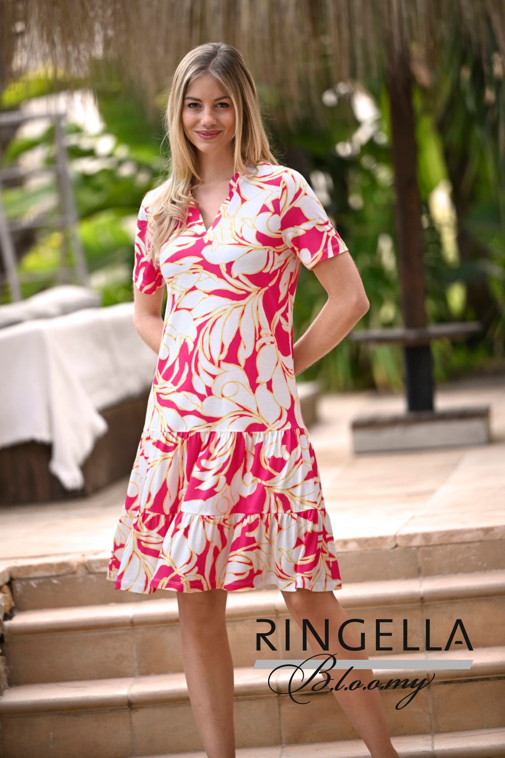 Bloomy bij Ringella nachthemd - Rood combinatie