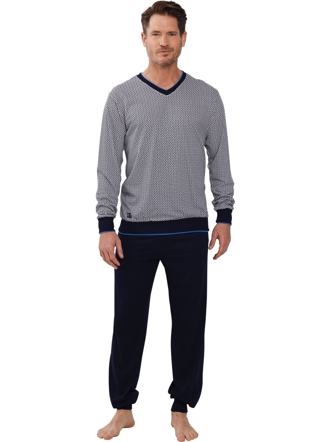 Pastunette heren pyjama- Blauw combinatie