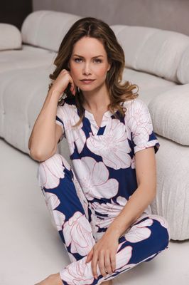 Pastunette pyjama - Blauw combinatie