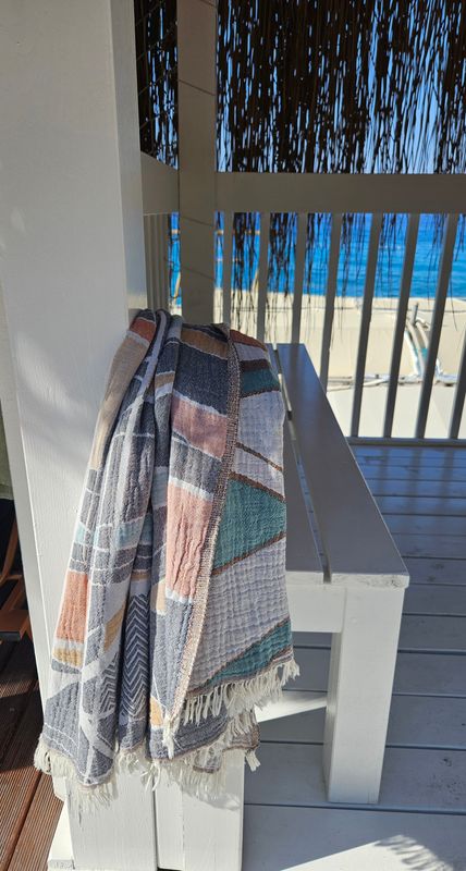 ZusenZomer Hammamdoek - 90*190 Blauw combinatie