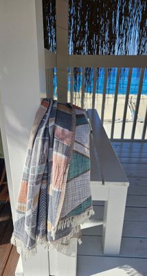 ZusenZomer Hammamdoek - 90*190 Blauw combinatie