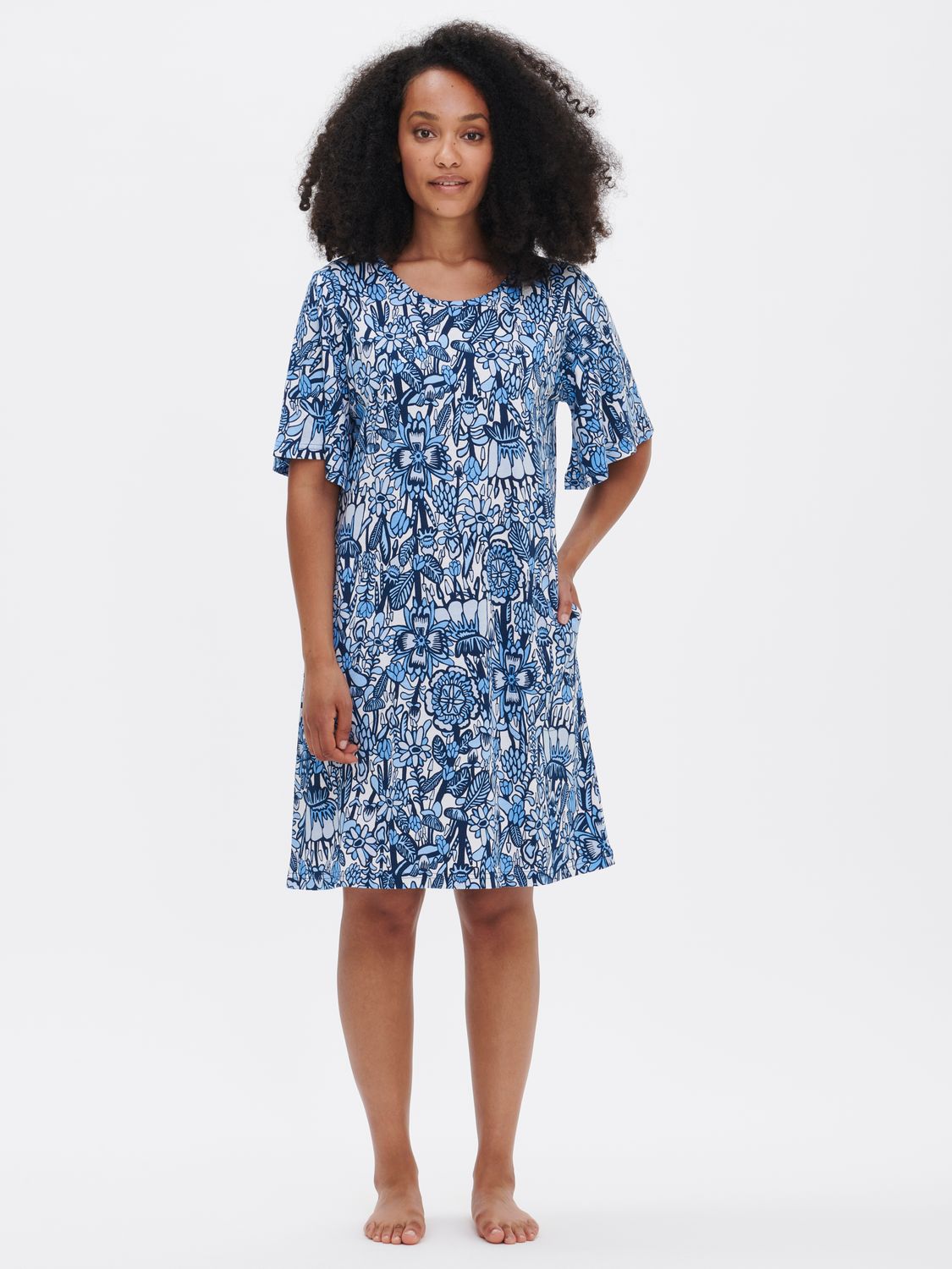 Nanso nachthemd -  Blauw combinatie