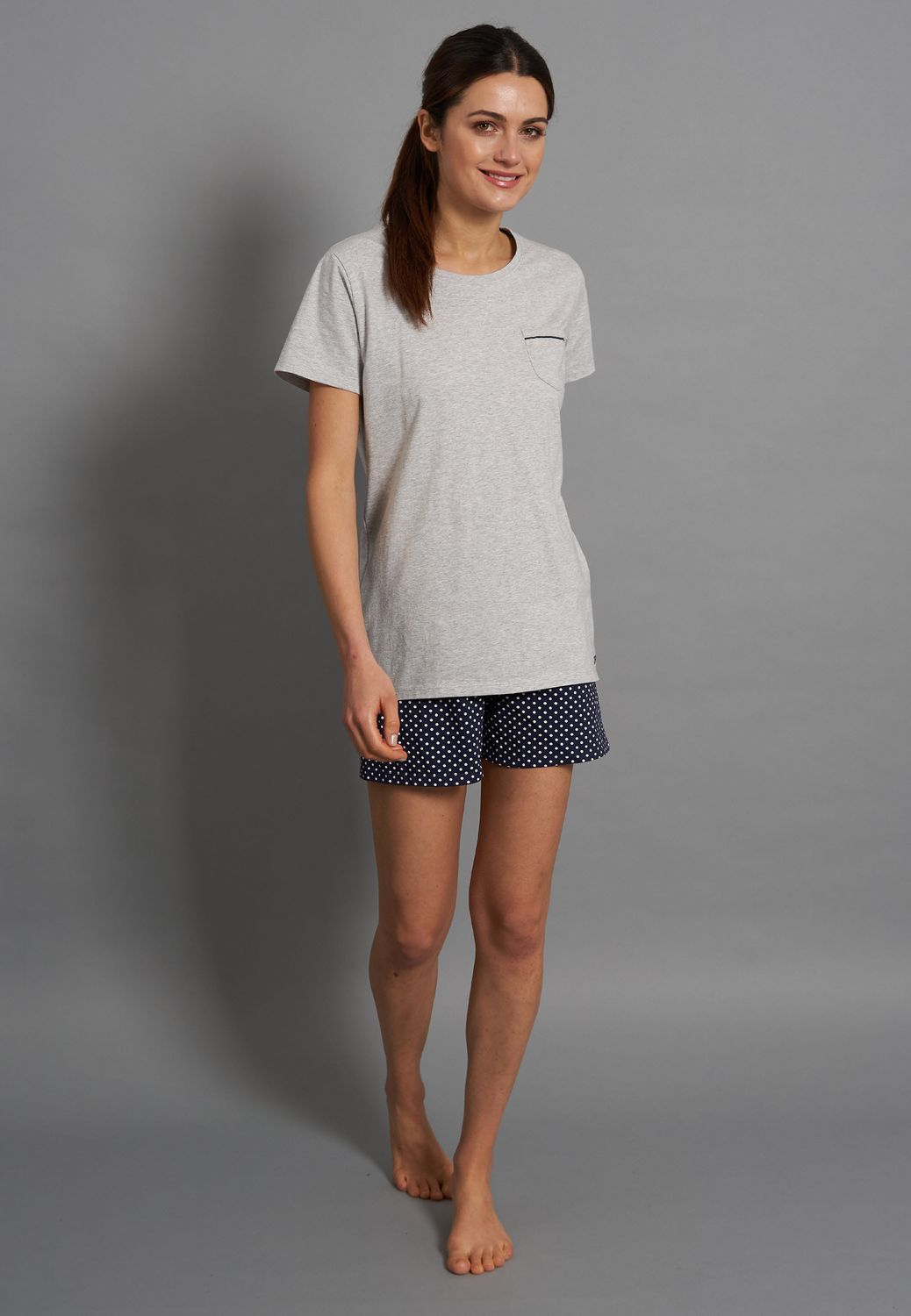 Tom Tailor shortama - grijs combinatie
