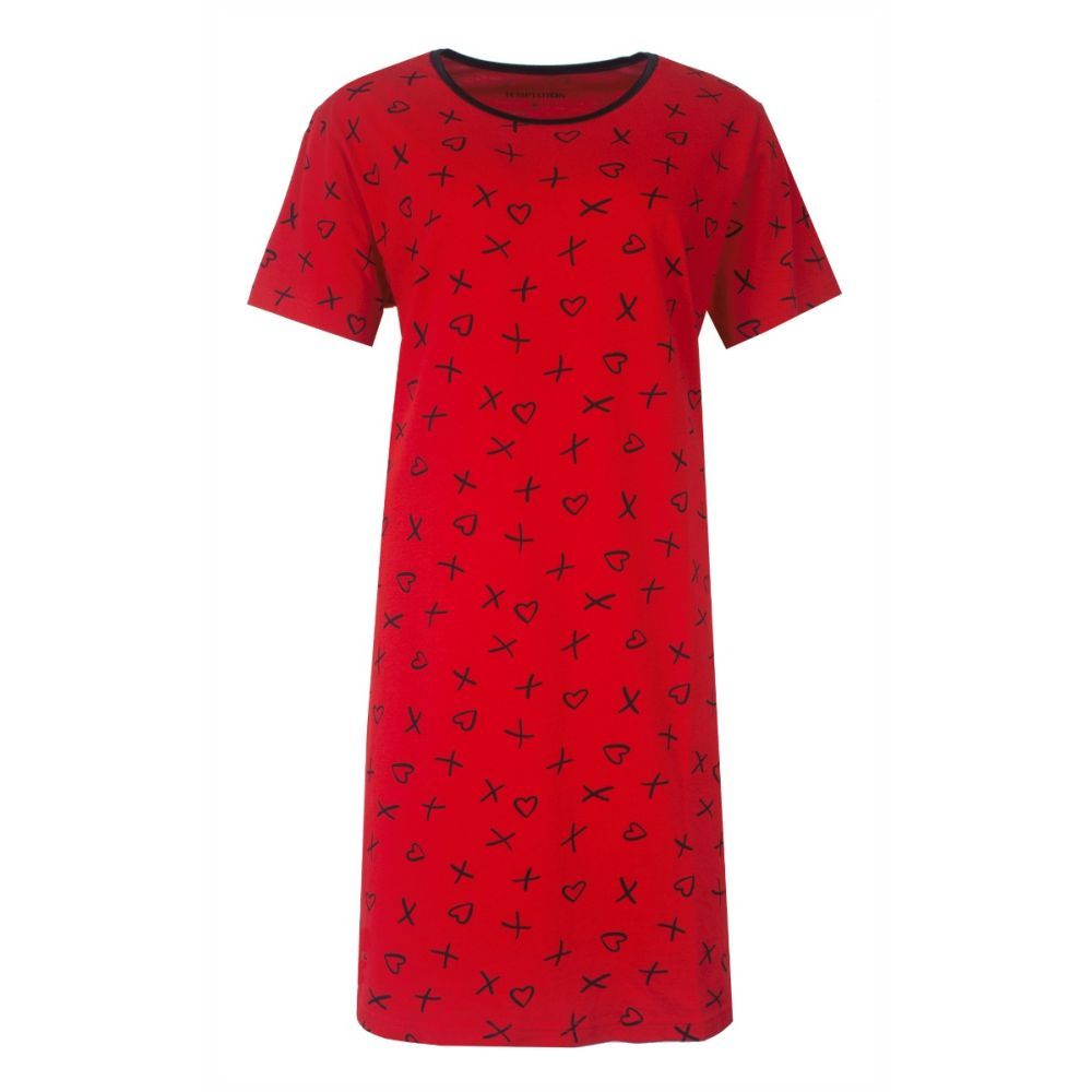 Temptation-big-shirt- Rood combinatie