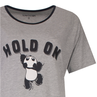 Temptation big-shirt-Hold on- Grijs