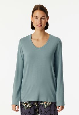 Schiesser t-shirt lange mouw - petrol