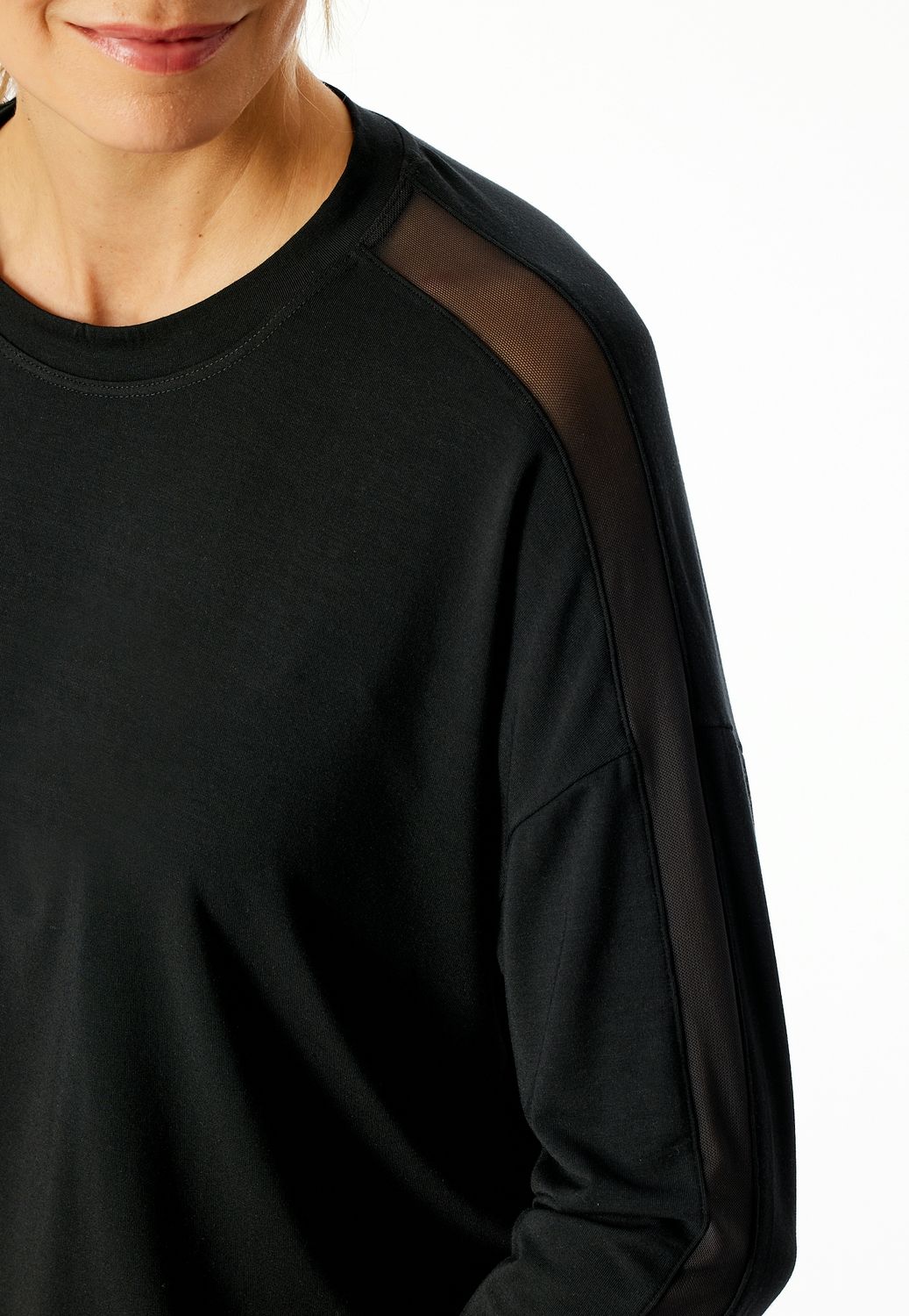 Schiesser t-shirt lange mouw-  zwart