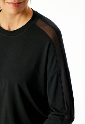 Schiesser t-shirt lange mouw-  zwart