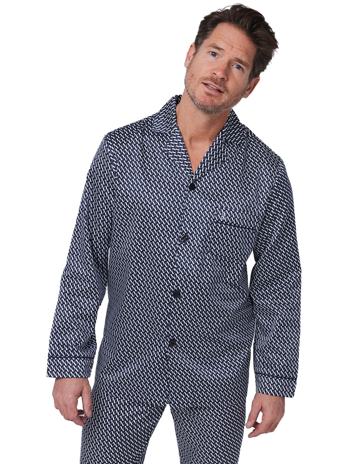 robson heren pyjama satijn - dark bleu