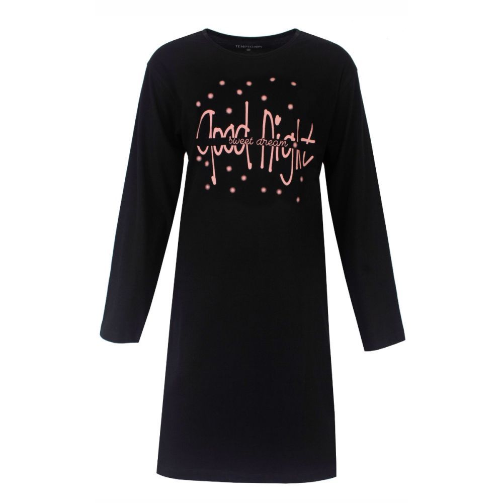 Temptation big-shirt-  goodnight zwart