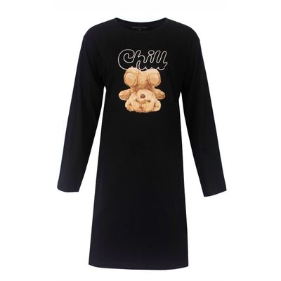 Temptation big-shirt - zwart