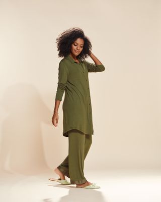 Essenza lange broek-Mosgroen