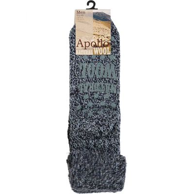 Apollo huissokken - wol Blauw