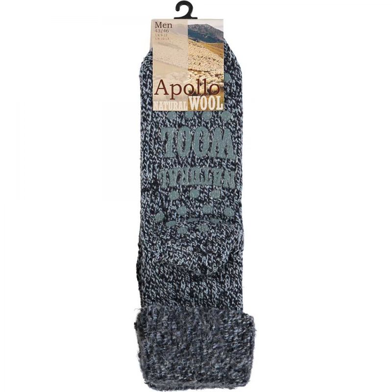 Apollo huissokken - wol Blauw