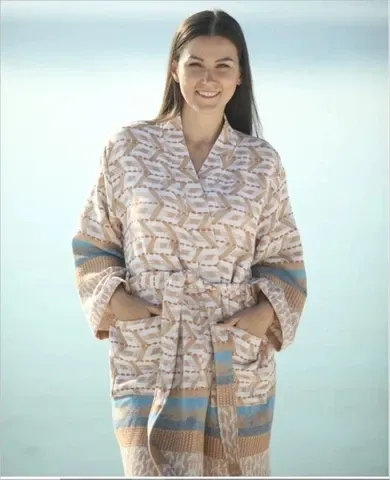 ZusenZomer-badjas - short Bruin combinatie