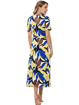 Pastunette lange jurk - Blauw combinatie