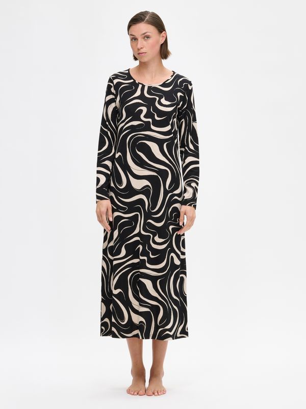 Nanso nachthemd / homedress - zwart beige