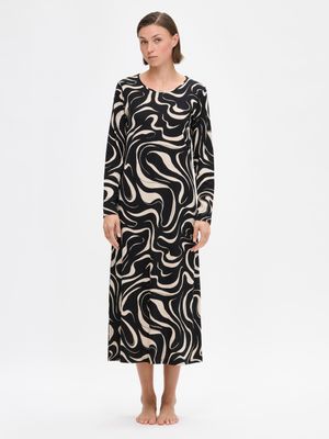 Nanso nachthemd / homedress - zwart beige
