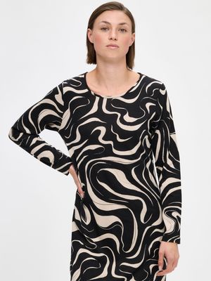 Nanso nachthemd / homedress - zwart beige