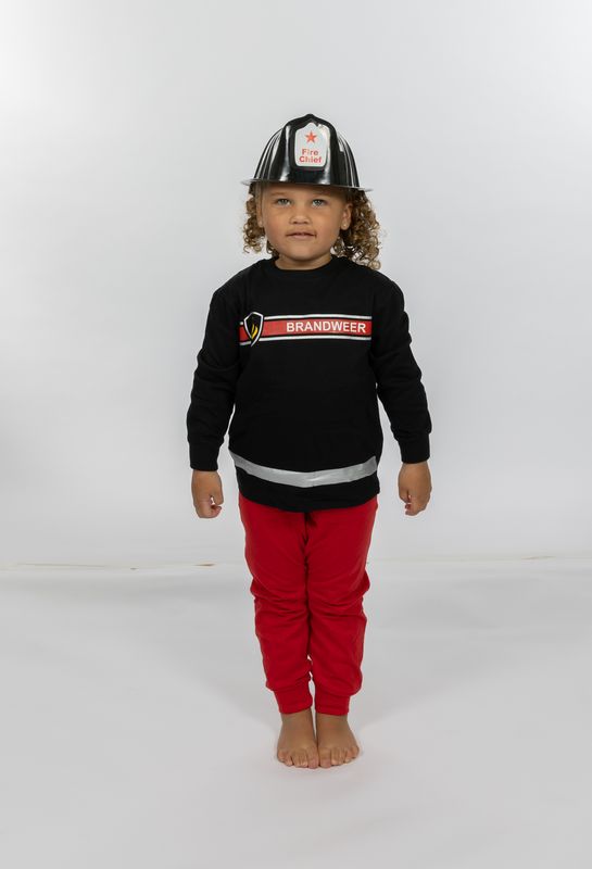 Kinderpyjama Brandweer - Zwart combinatie