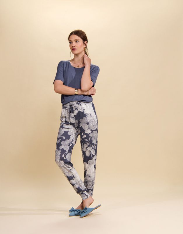Essenza lange broek -bleu combinatie