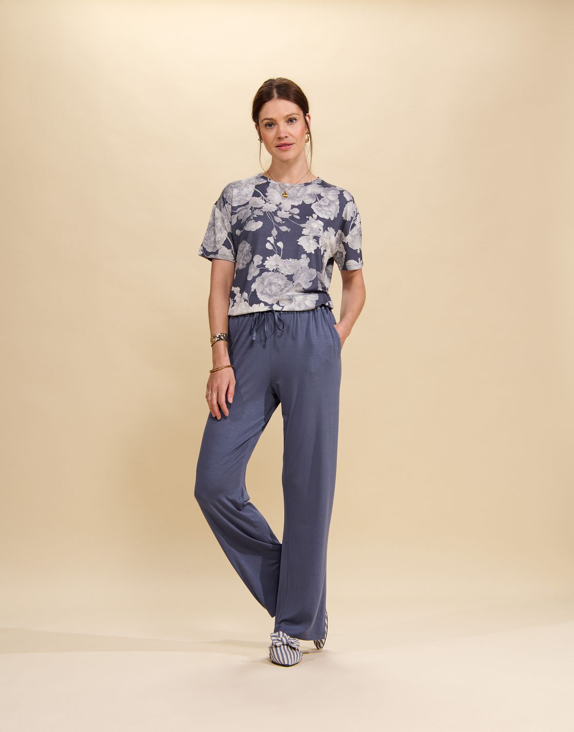 Essenza lange broek- bleu/antraciet