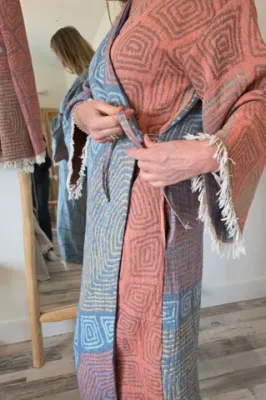 ZusenZomer-badjas - long - bleu combinatie