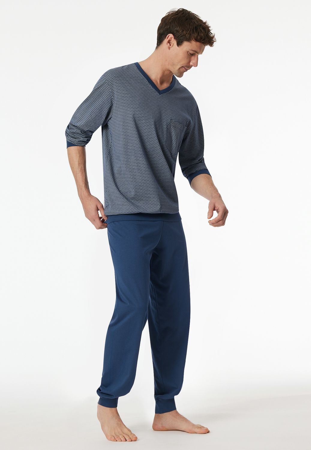 Schiesser heren pyjama - bleu