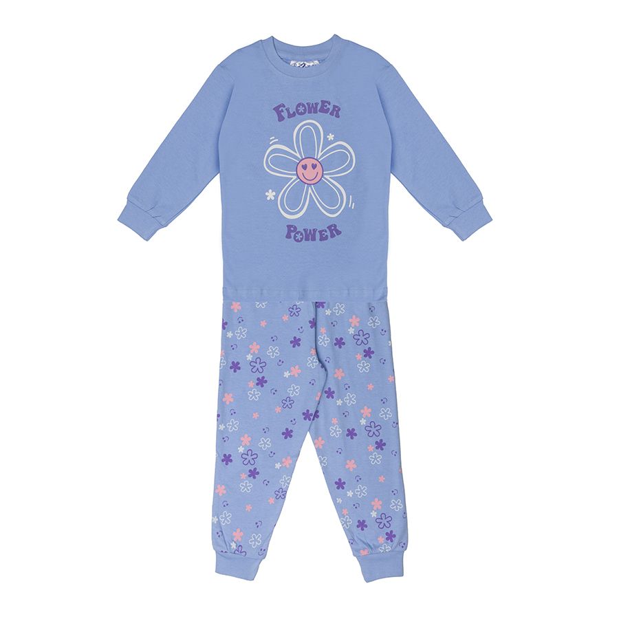 Kinderpyjama Flower Power - lila