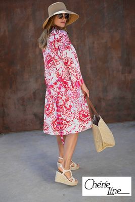 Cherie Line bij Ringella kimono- Rood combinatie