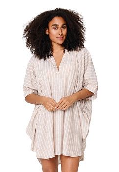 Lingadore strandjurk - beige stripe