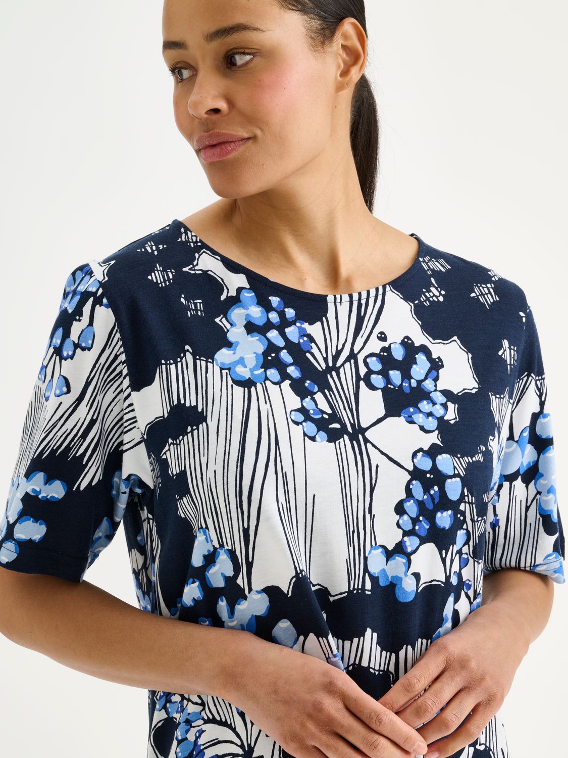 Nanso lang nachthemd - navy combi