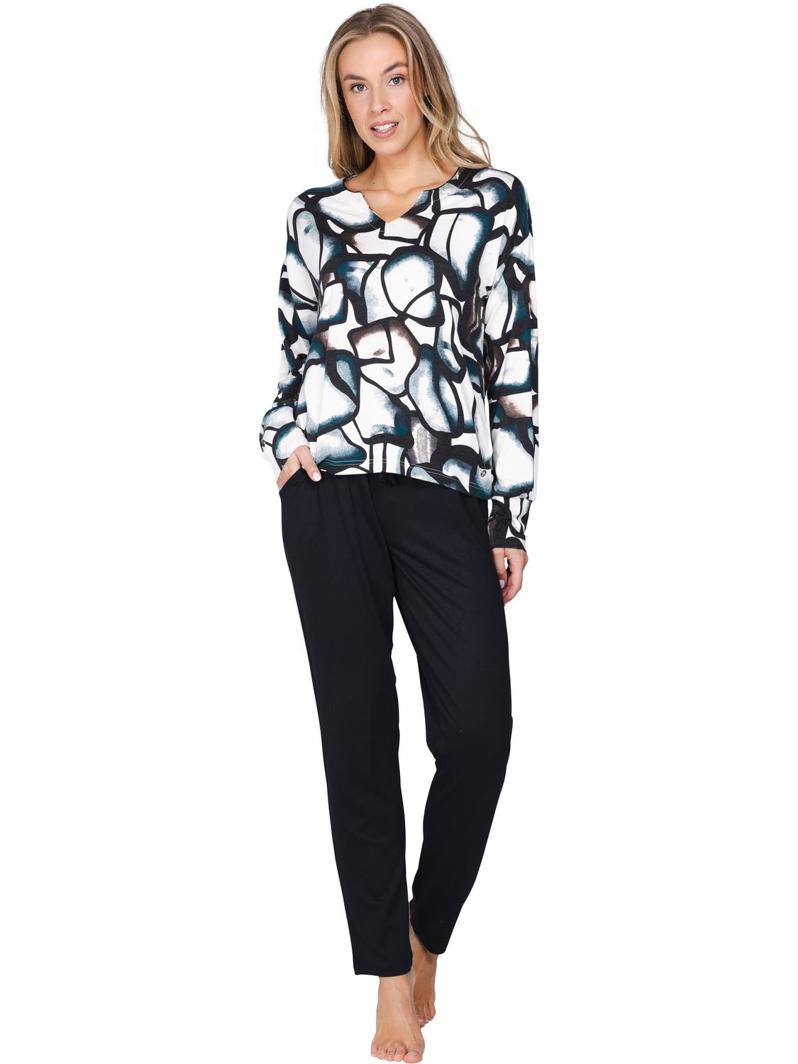 Pastunette pyjama - Antraciet combinatie
