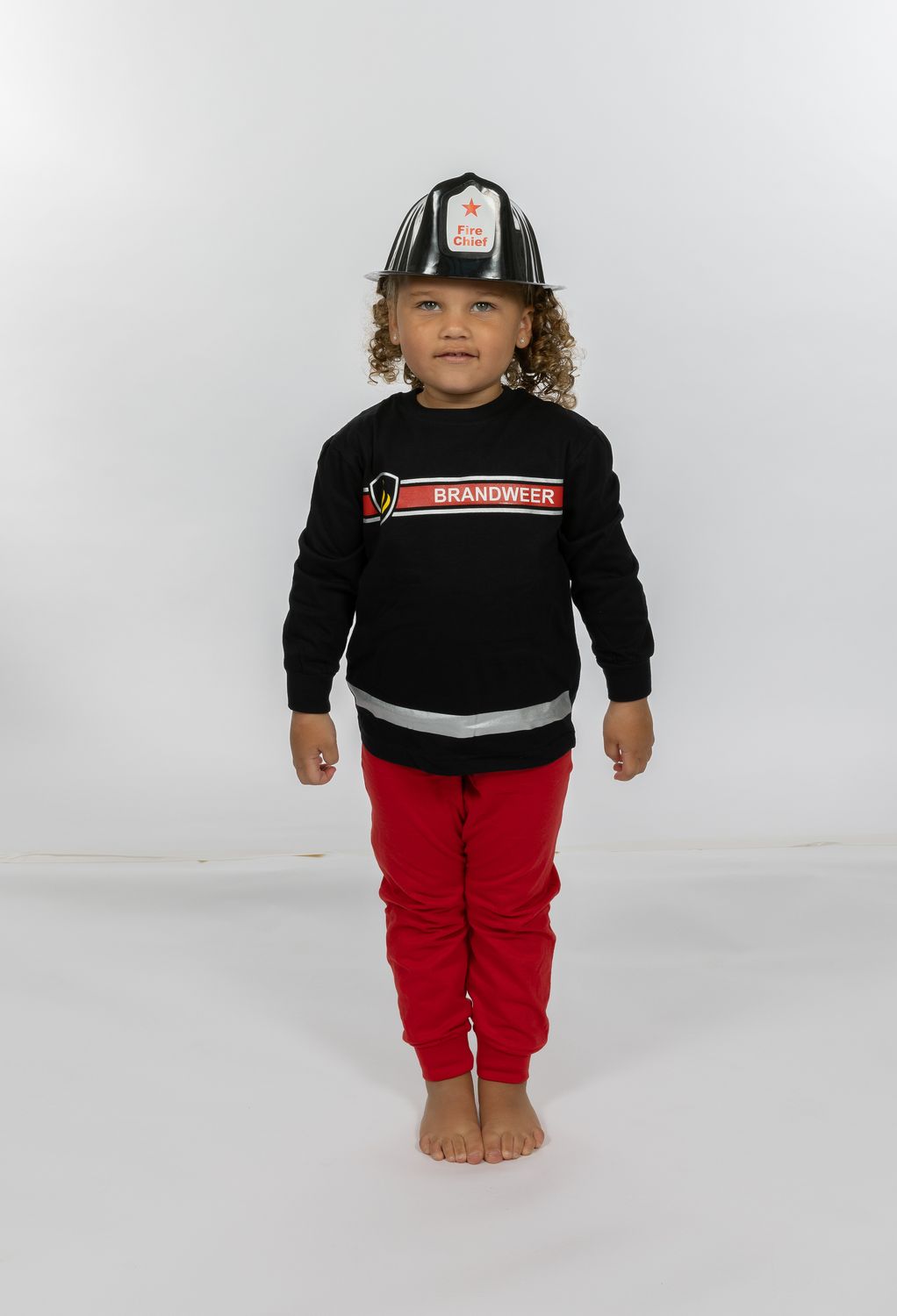 Kinderpyjama Brandweer -Zwart combinatie