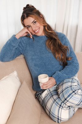 Pastunette lange broek -bleu combi