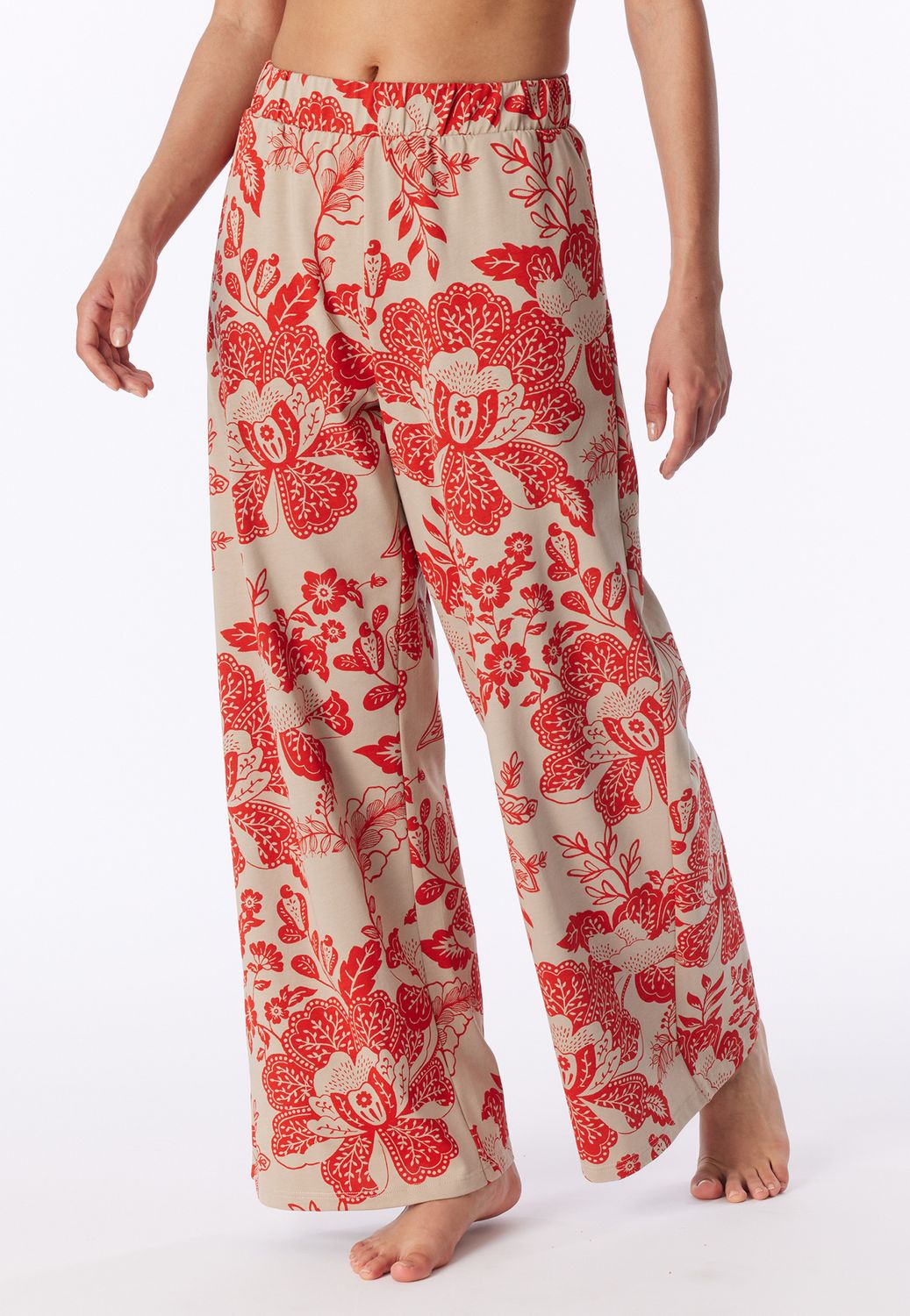 Schiesser loungebroek -Rood combinatie