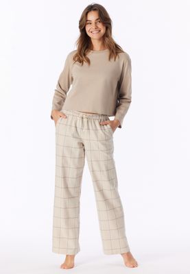 Schiesser flannel broek - multi beige