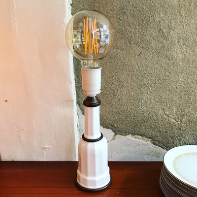 Vintage Tafellamp van Witte Porselein