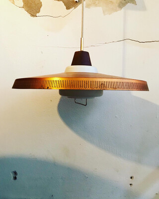 Koper-gekleurde Vintage Hanglamp, Bent Karlby voor Lyfa