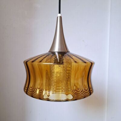 Vintage okergele glazen lamp