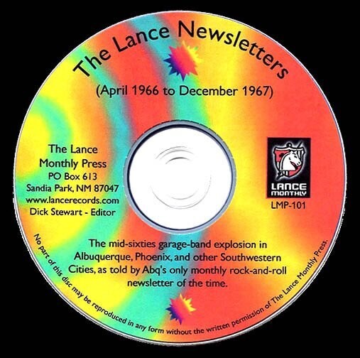 CD-ROM: The mid-sixties garage-band explosion in Albuquerque, Phoenix, and other Southwestern cities,
as told by Abq's only monthly rock-and-roll newsletter of the time.
