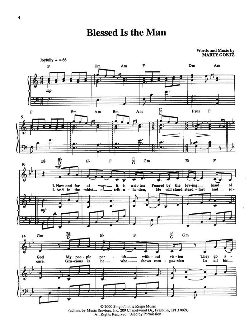 Blessed Is The Man - Digital Sheet Music Download